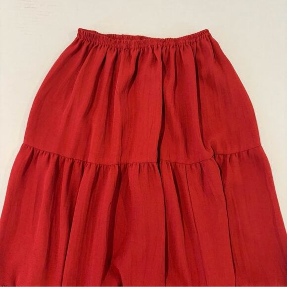Yoakum Double D Ranch Tiered Maxi Skirt Rust Paprika Size Small Western - Picture 3 of 8